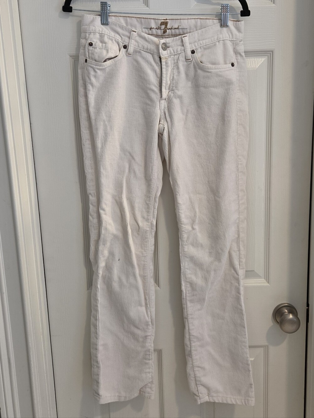 Vintage 7 For All Mankind by Jerome Dahan White Corduroy Bootcut Pants Size 30